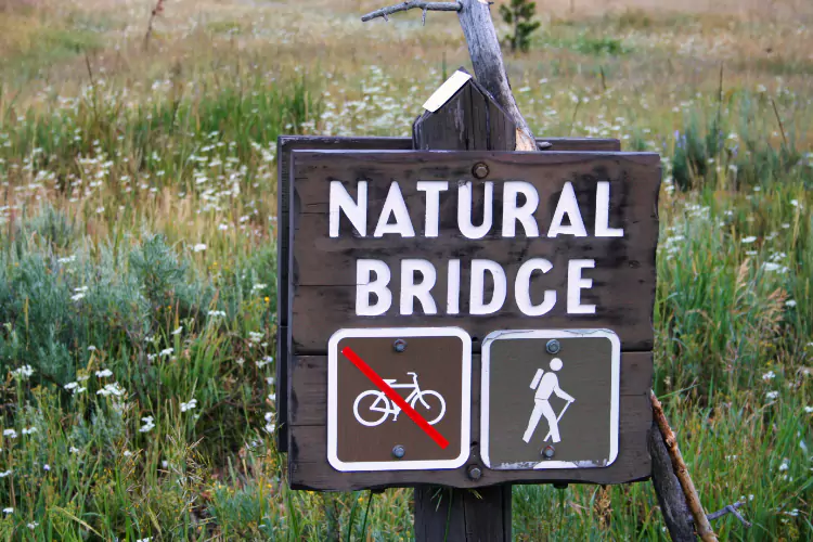 Hiking in Yellowstone National Park - Natural Bridge