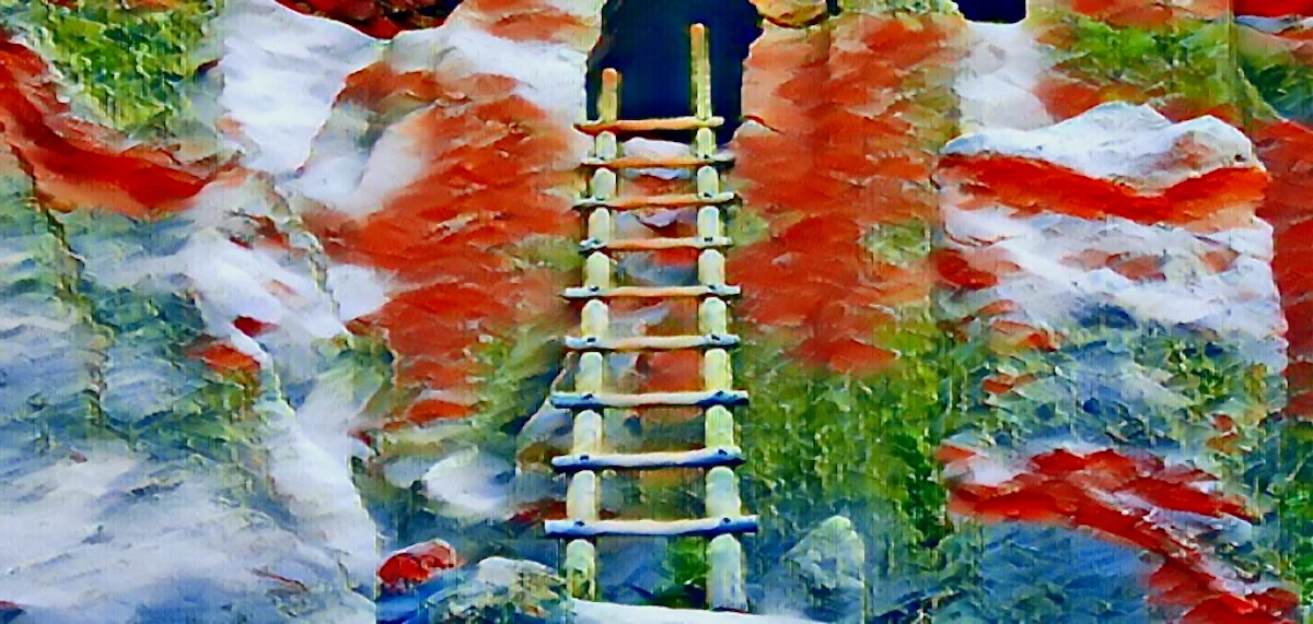 Climbing The Ladder at Bandelier National Monument